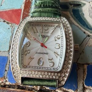 Lockman Diamond Green Crocodile Leather Watch